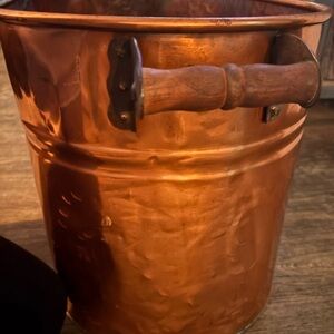 Copper Bucket with Wooden Handle